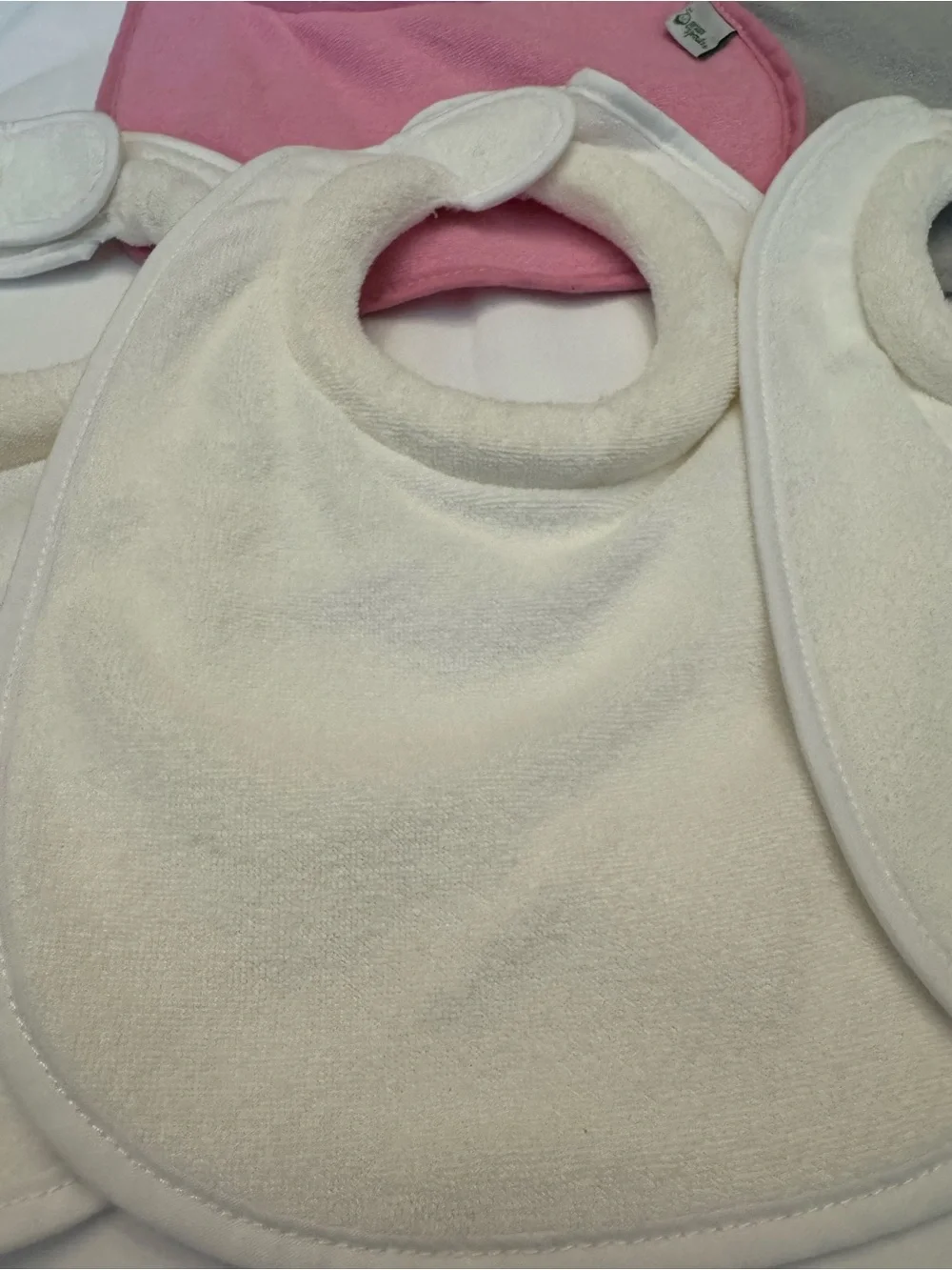 Green Sprouts 5pc Baby Bib Set - Pink, Gray, and White